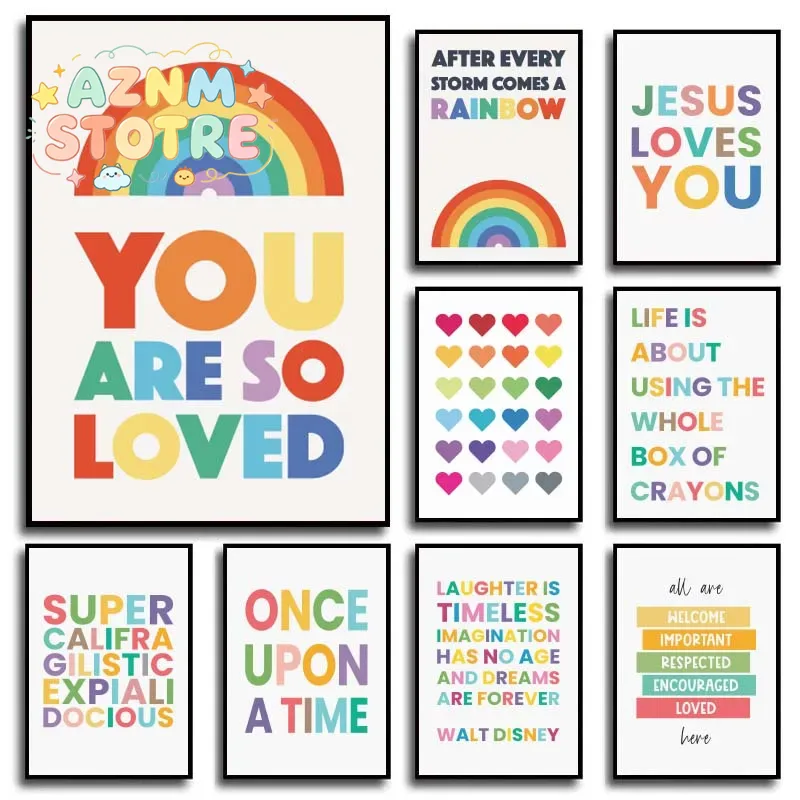 Home Office Minimalist - Inspirational Quote Canvas Painting Poster Colorful