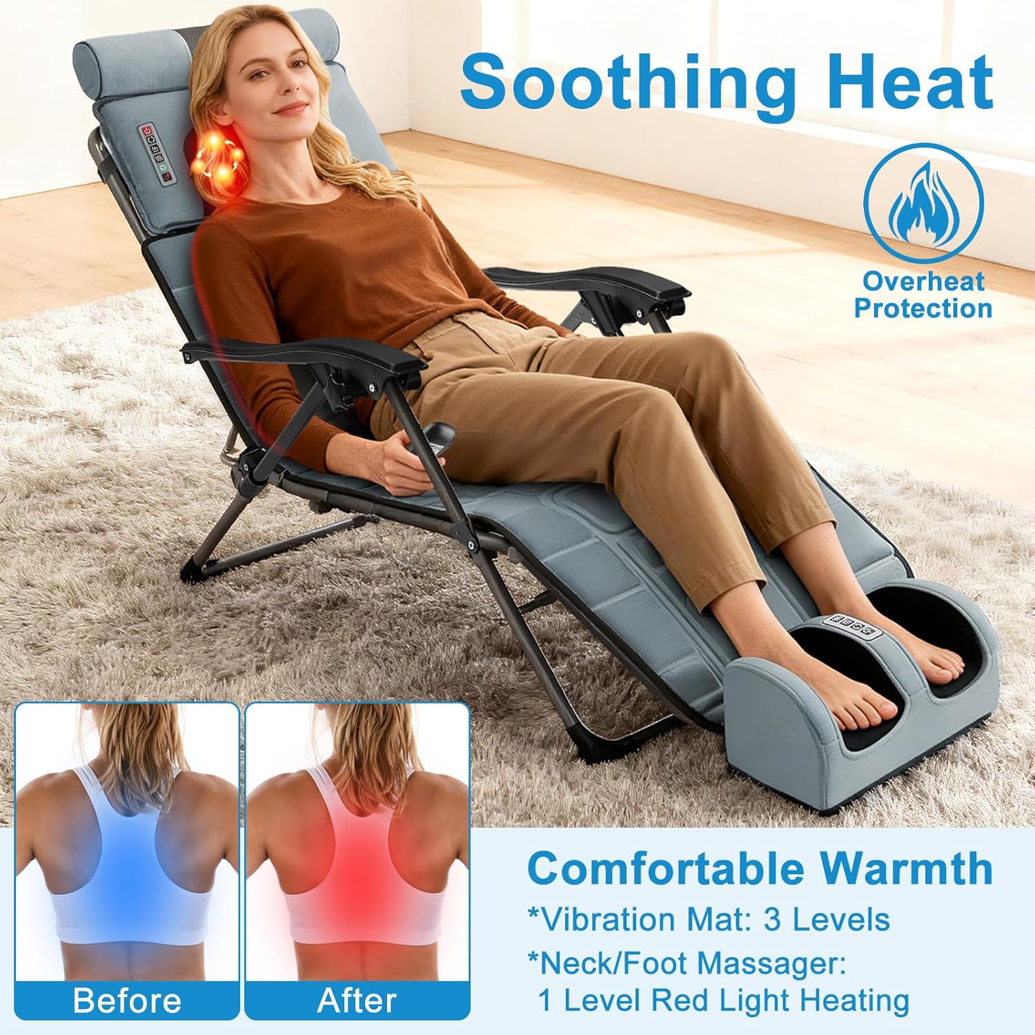 Home Office With Sofa - Multifunctional Full Body Heated Massage Mat