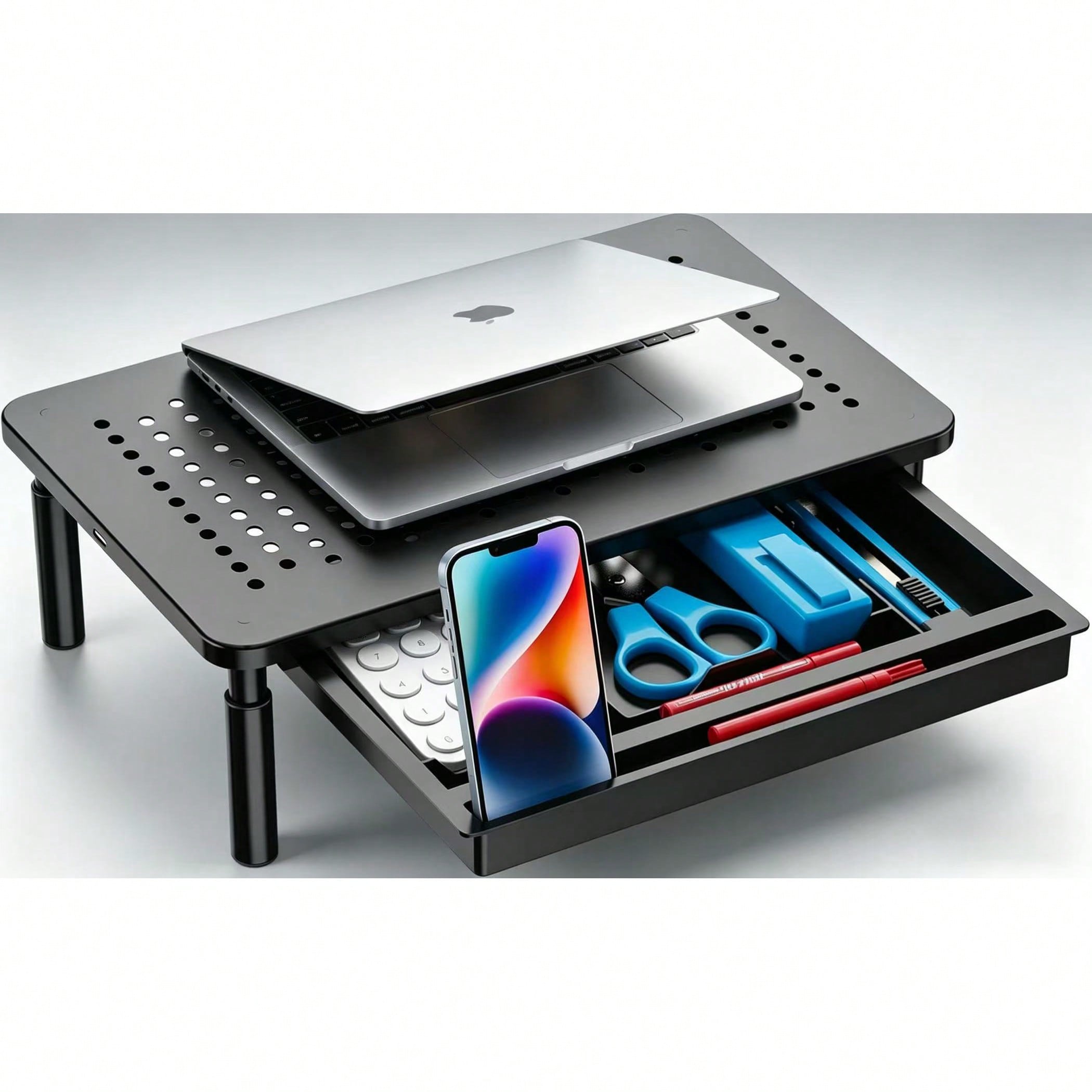 Monitor Riser Stand - Computer Monitor Stand With Storage, Desk
