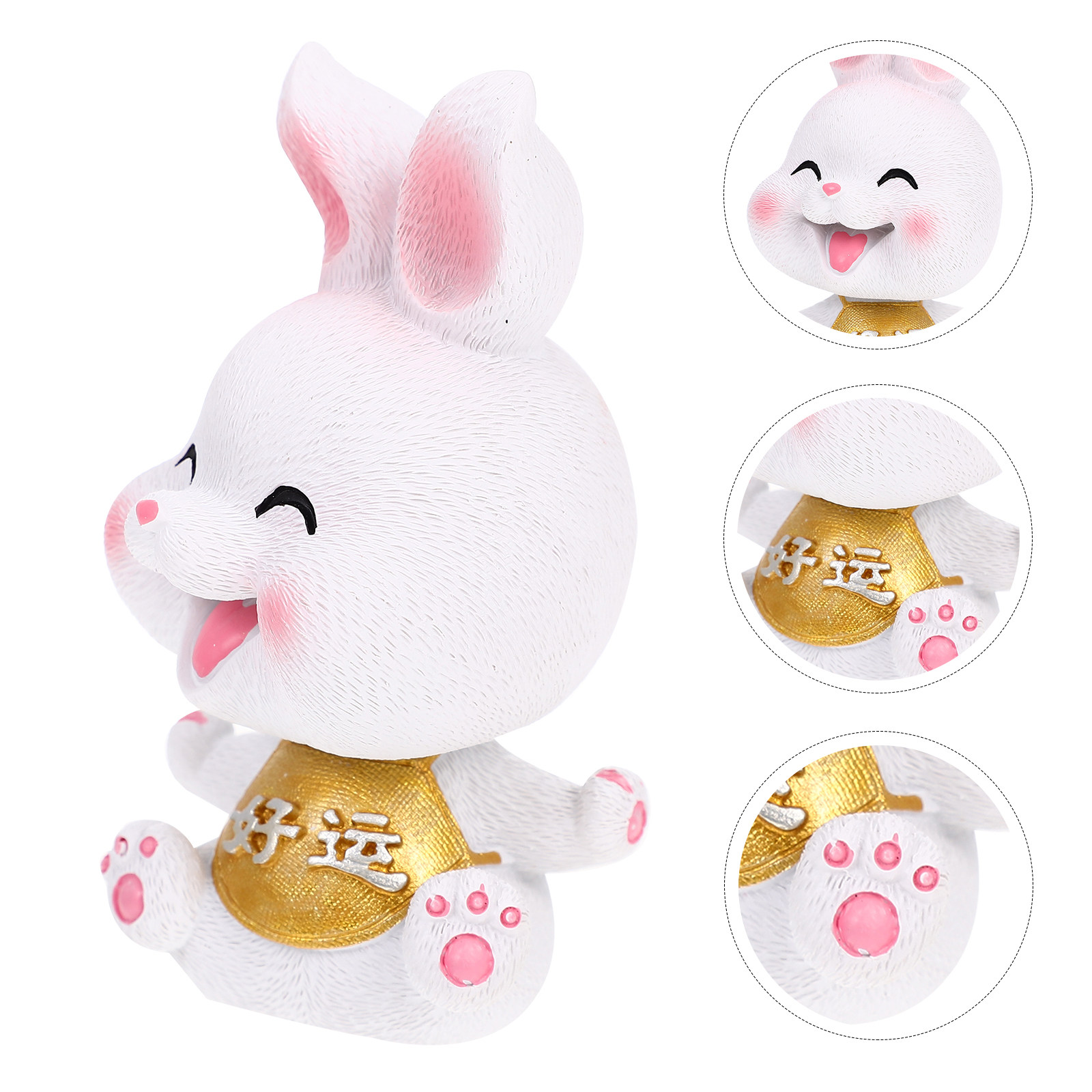 Home Office Interior Design - Elegant Resin Craft Rabbit Adornment Head