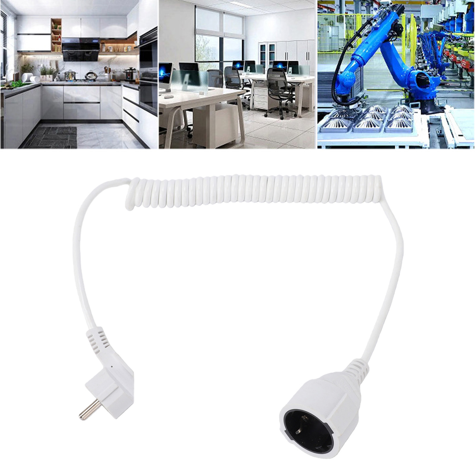 Home Office 2M X 2M - Extension Cord 3 X 1mm² Spiral