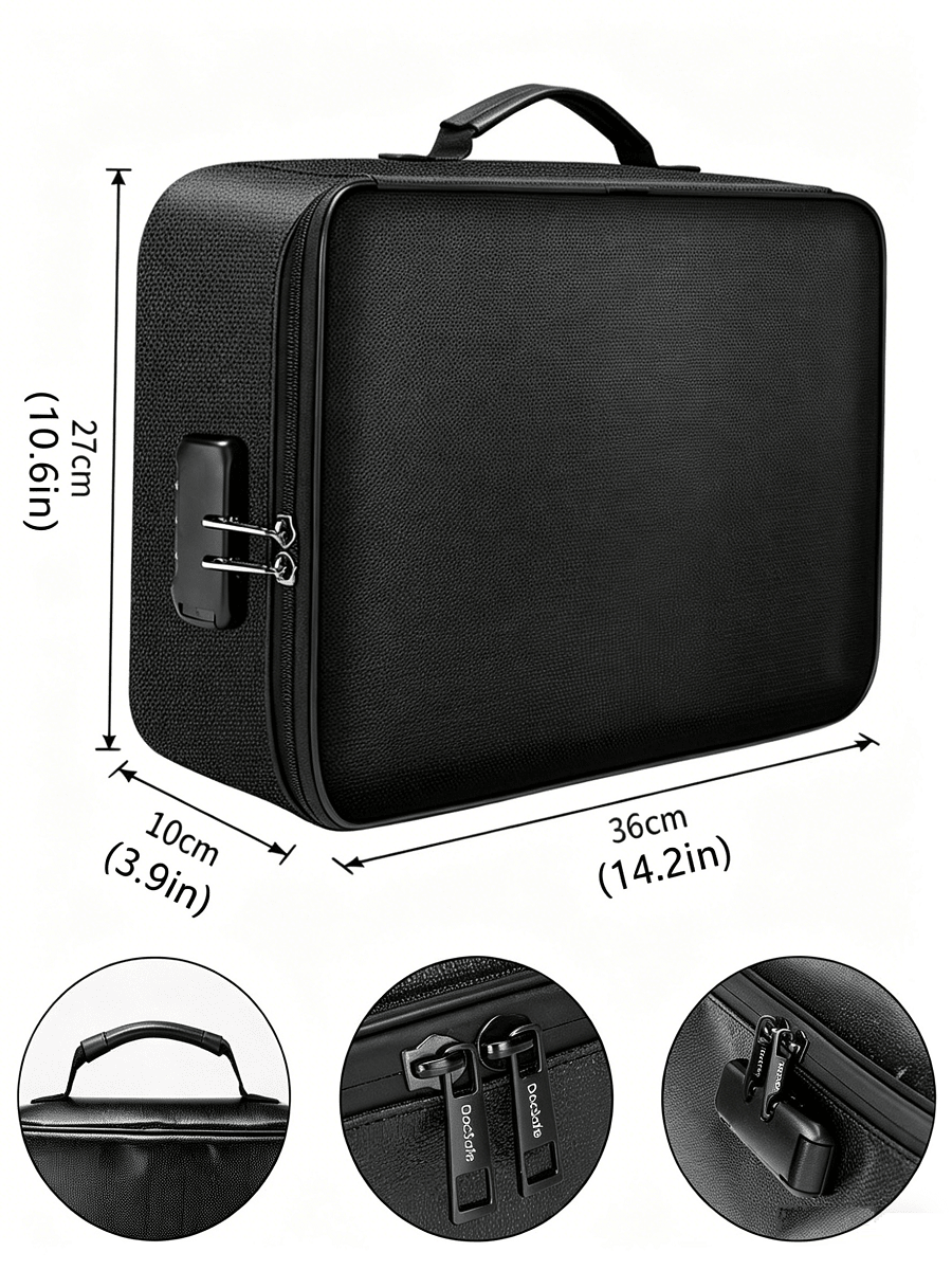 Home Office Passport - Large Capacity Brief Case, Fireproof Waterproof