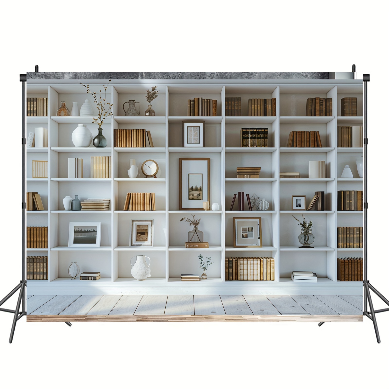 1pc White Bookshelf background - đánh giá và giá Home Office Background For Zoom
