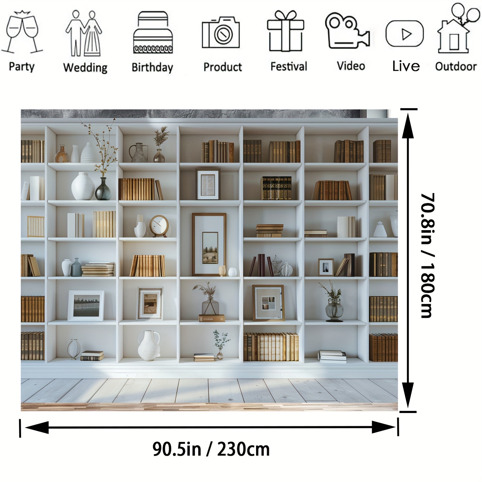 1pc White Bookshelf background - đánh giá và giá Home Office Background For Zoom