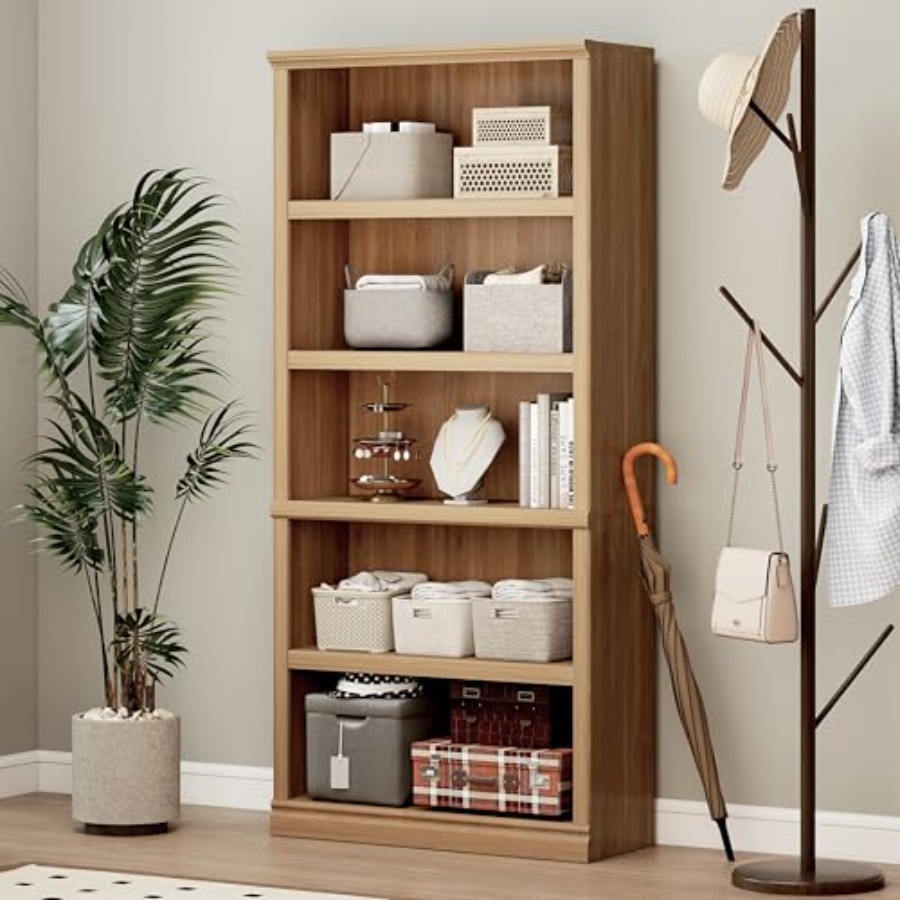70 in Tall White Oak Bookcase  - đánh giá và giá Home Office With Library