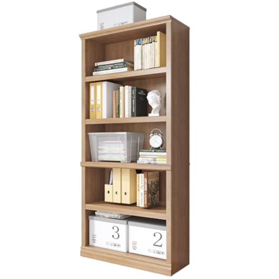 70 in Tall White Oak Bookcase  - đánh giá và giá Home Office With Library