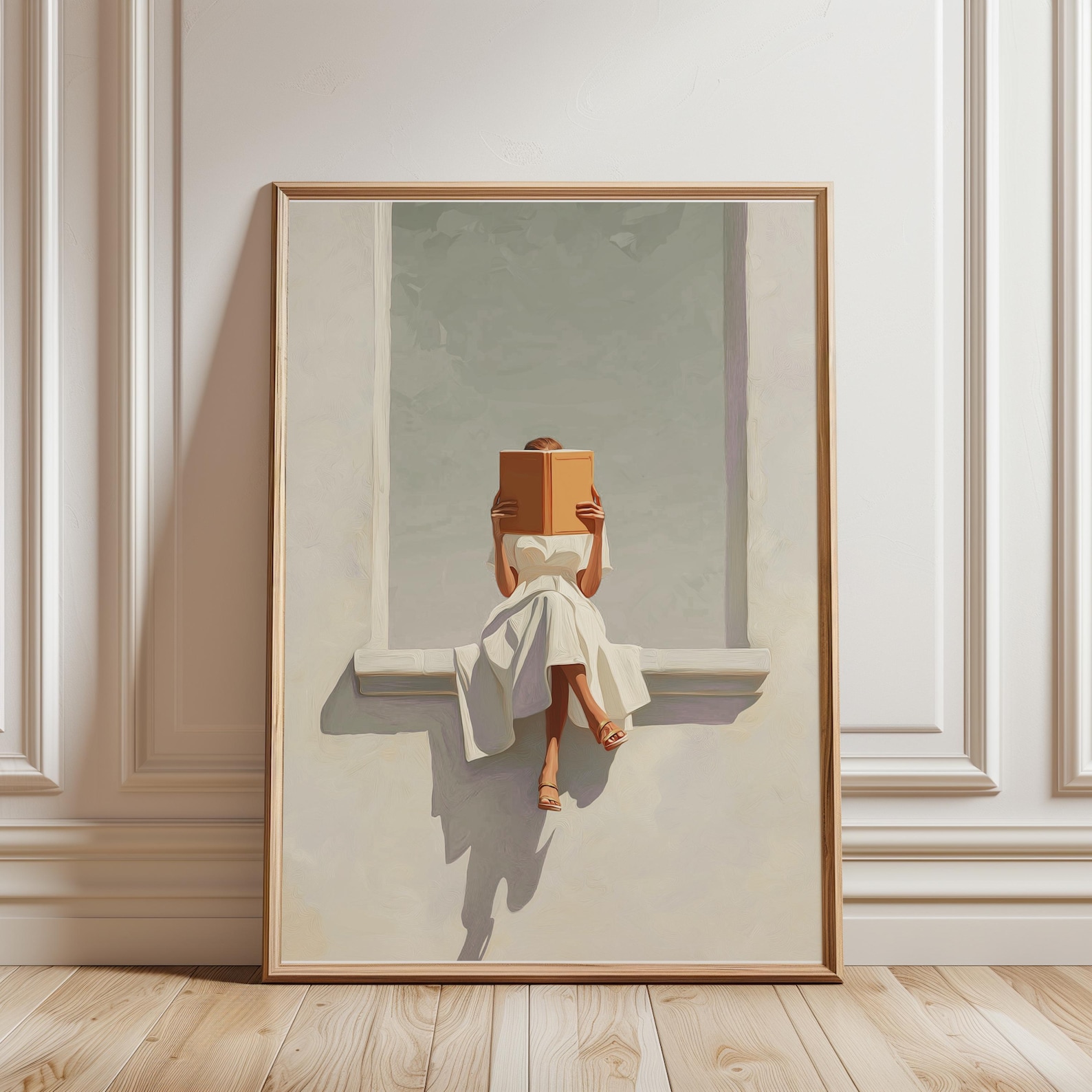 Modern Abstract Woman Reading  - đánh giá và giá Home Office Minimalist