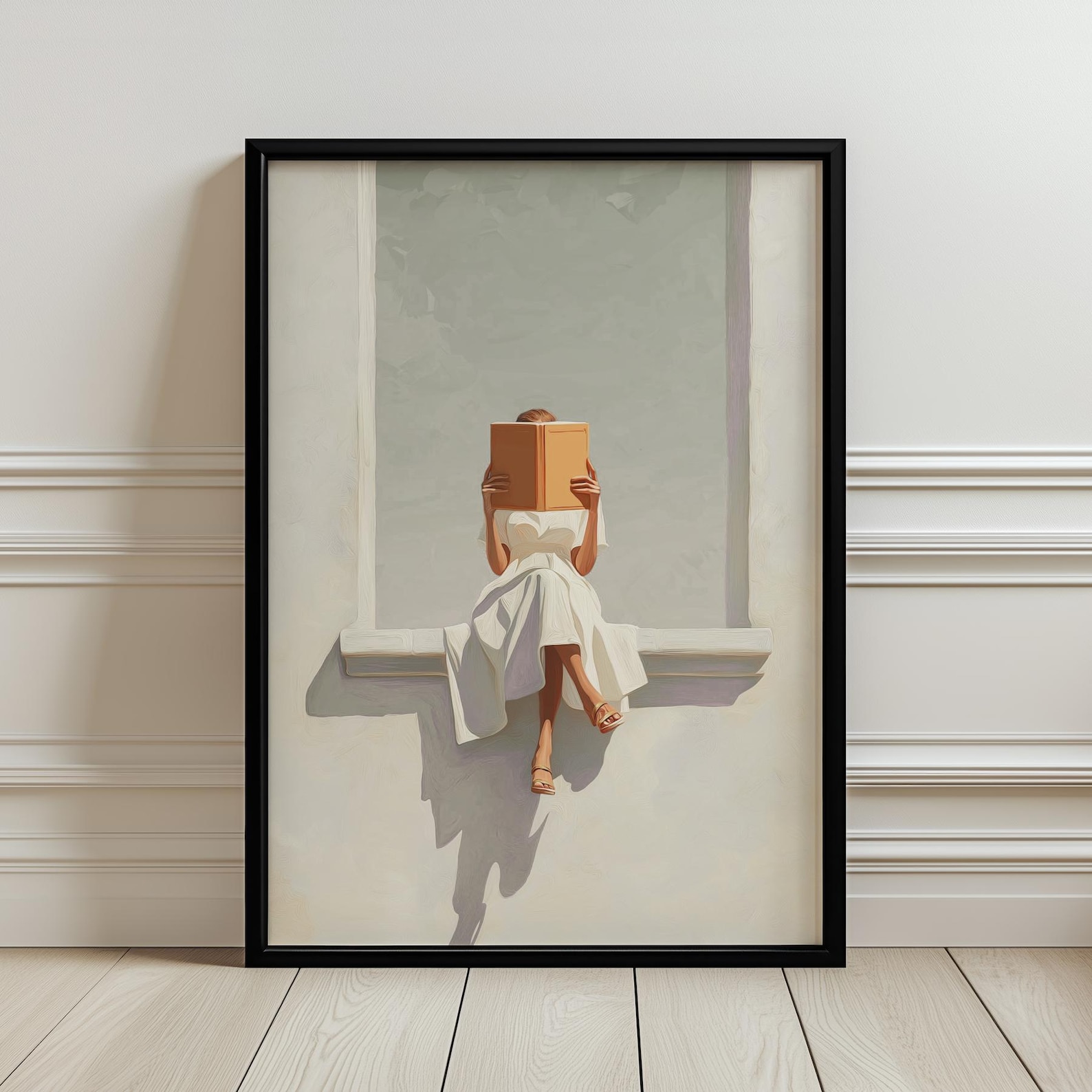 Modern Abstract Woman Reading  - đánh giá và giá Home Office Minimalist