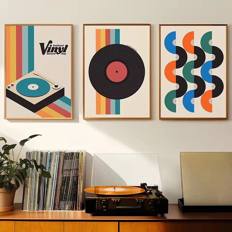 Mid Century Vinyl Record Canva - đánh giá và giá Home Office Minimalist