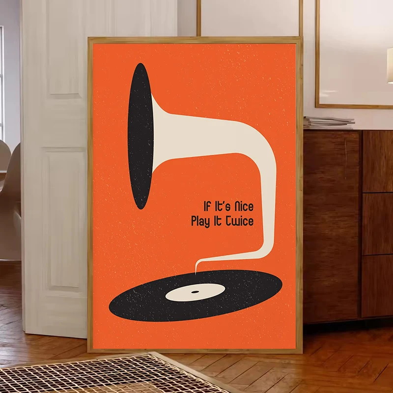 Mid Century Vinyl Record Canva - đánh giá và giá Home Office Minimalist