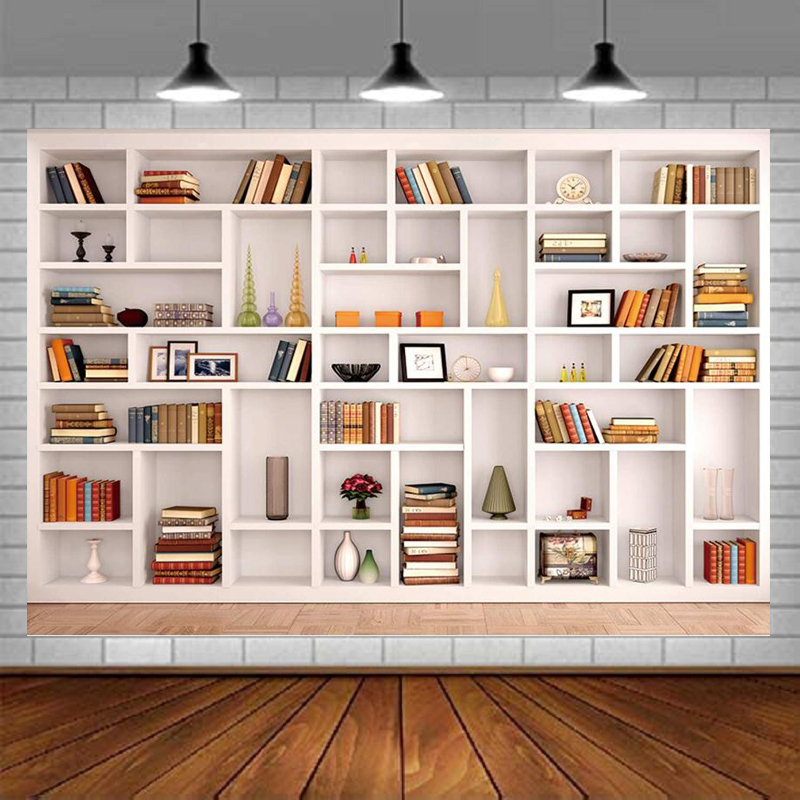White Bookshelf Photography Ba - đánh giá và giá Home Office Background For Zoom