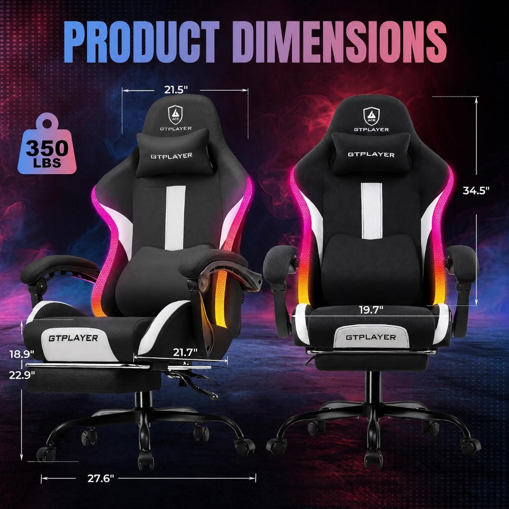 RGB Gaming Chair with Footrest - đánh giá và giá Ergonomic Office Chair