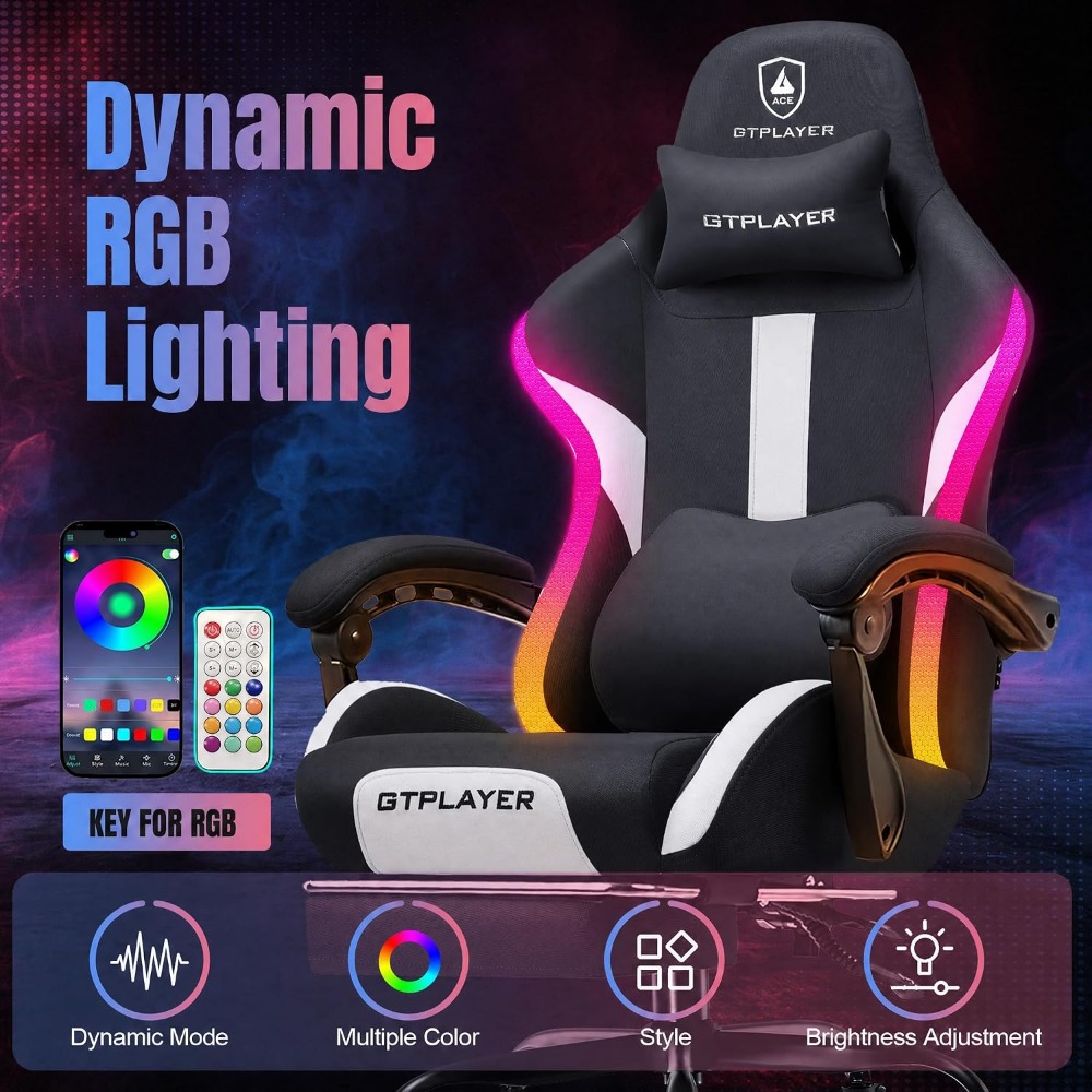 RGB Gaming Chair with Footrest - đánh giá và giá Ergonomic Office Chair