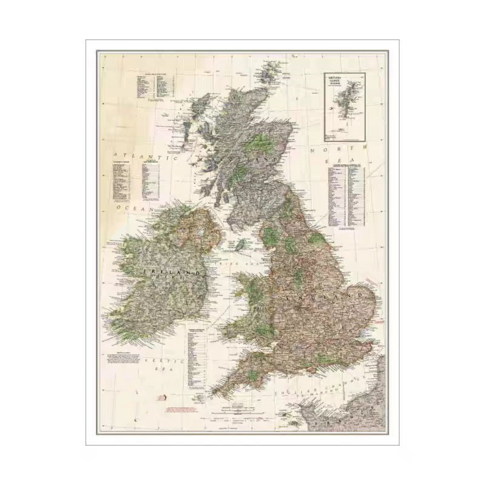Vintage HD Britain Map Posters - đánh giá và giá Home Office With Library