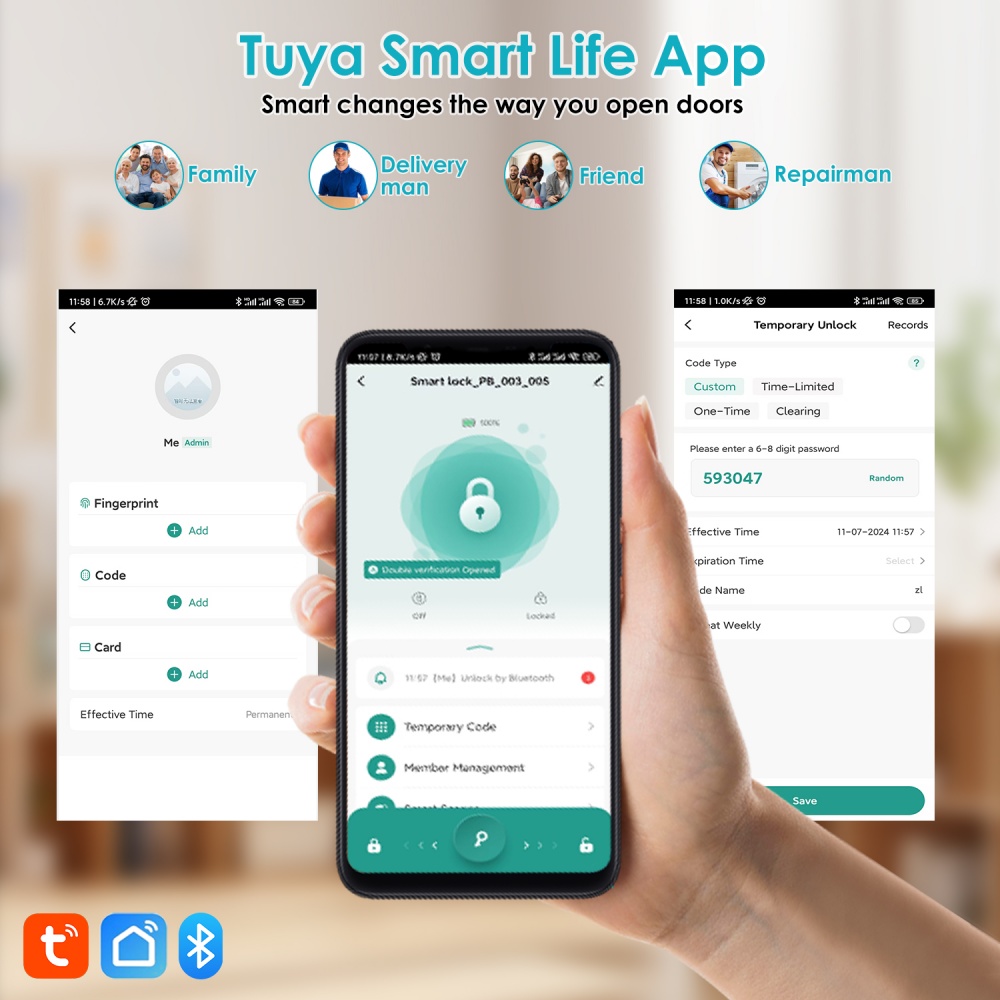 YFK Tuya 5-in-1 Smart Door Han - đánh giá và giá Home Office Immigration